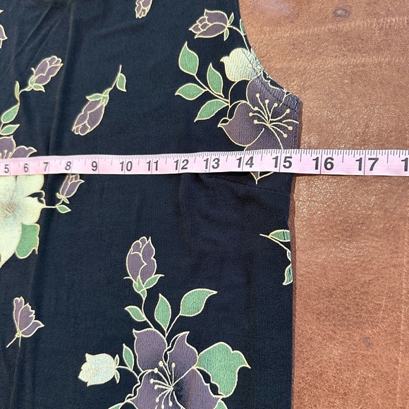 VINTAGE! Jalate Tank Dress, Black Floral, Women's Me - Picture 4 of 7